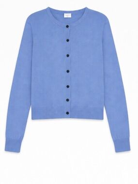 Sunday Best Button Up Long Sleeve Knit Cardigan in Blue